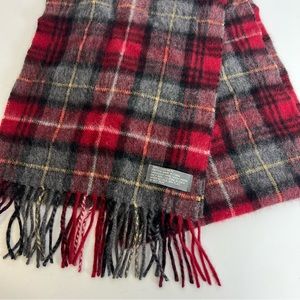 100% cashmere plaid scarf unisex mens womens fringed